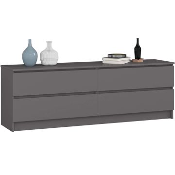 Комод K160 4SZ, 4 ящика, серый, 160 × 55 × 40 см