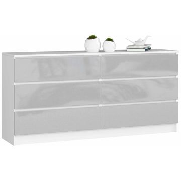Lipasto NORE K160 6 laatikolla, valkoinen/vaaleanharmaa