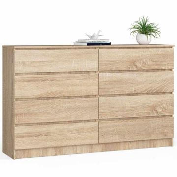 Комод K160, 8 ящиков, коричневый, 160 × 99 × 40 см