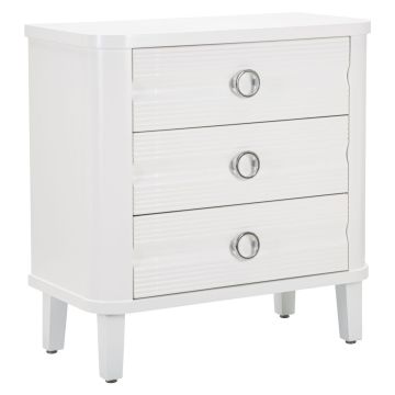 Shine chest of drawers, 3 drawers, White, 81 × 84 × 40 cm