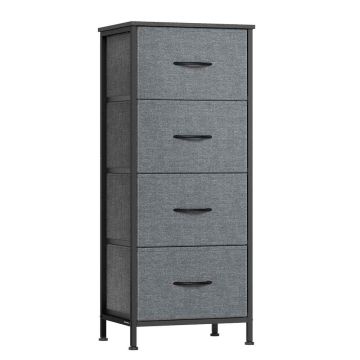 Komoda SONGMICS, 4 audinio stalčiai, Pilka, 39,6 × 95,2 × 30 cm