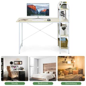 Computer desk, left or right, 4-tier shelf, 120 × 64 × 115 cm