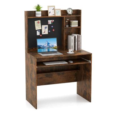 Computer desk, with magnetic board, Brown/white, 89 × 138 × 50 cm