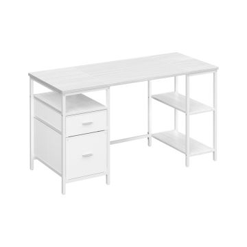 Tietokonepöytä VASAGLE LWD047B16, 2 hyllyä, Musta, 140 × 76 × 60 cm
