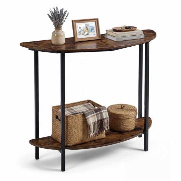 Console table, 2 shelves, Brown, 100 × 80 × 29.5 cm