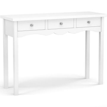 Console table, 3 drawers, White, 100.076 × 74.93 × 32.004 cm