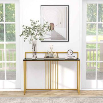 Console table, White/gold or black/gold, 120 × 88 × 32 cm