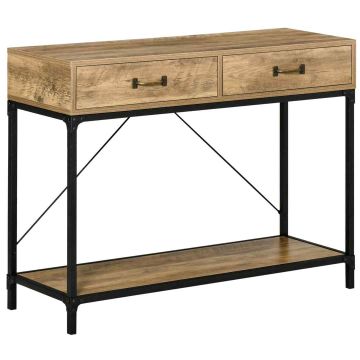Настенный столик с ящиками Homcom 100x35x76,5см, светло-коричневый/черный цвет