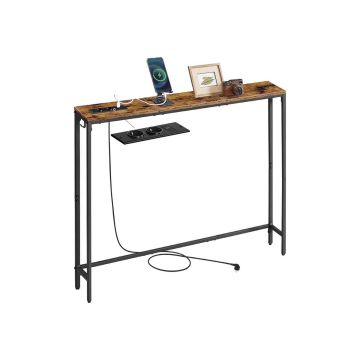 Konsolipöytä VASAGLE LNT079K02, latausasema ja koukut, 15 × 100 × 80 cm