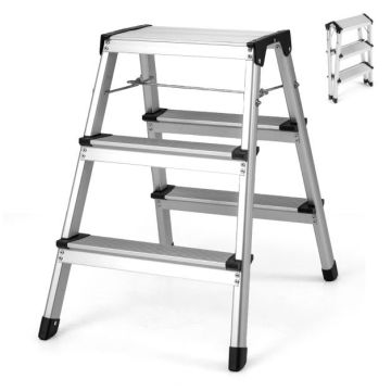 Ladder, 3 steps, double-sided, 62 × 60 × 44 cm