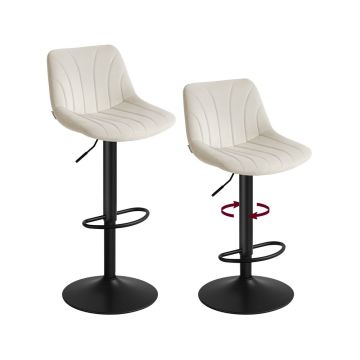 VASAGLE vanity stool, height-adjustable, 360° swivel, White, 46.5 × 108 × 43 cm