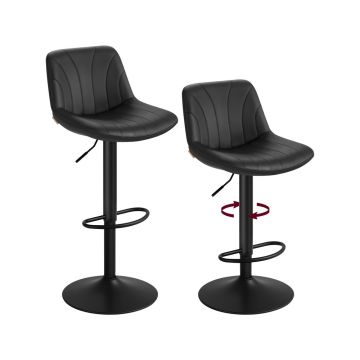 VASAGLE vanity stool, height-adjustable, 360° rotatable, Black, 46.5 × 108 × 43 cm