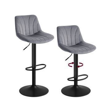 VASAGLE vanity stool, height-adjustable, 360° swivel, Grey, 46.5 × 108 × 43 cm