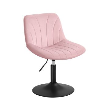 VASAGLE vanity stool, with backrest, Pink, 46.5 × 77.5 × 43 cm