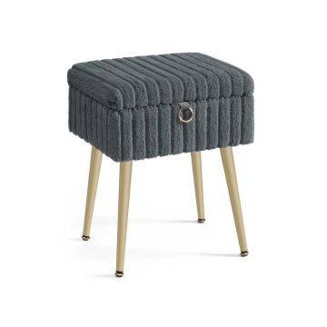 SONGMICS LOM505 Cosmetic Pouf, With Storage Box, 30 × 40 × 50 cm