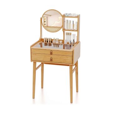 Vanity table, 2 drawers, 3 shelves, 59.69 × 121.92 × 45.72 cm