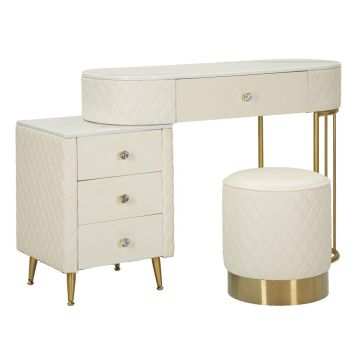 SHARON vanity table with pouf, 120 × 75 × 40 cm