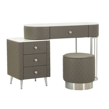 SHARON vanity table with pouf, 120 × 75 × 40 cm