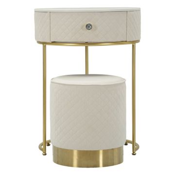Vanity table with pouf, 2-piece set