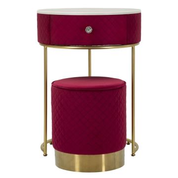 Vanity table with pouf, 2-piece set