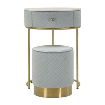 Vanity table with pouf, 2-piece set