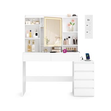 Kosmetinis staliukas VASAGLE, Su LED veidrodžiu, 40 × 145 × 124,7 cm