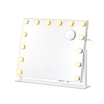 SONGMICS LWM001W02 vanity mirror, 15 LED lights, 58 × 43 cm