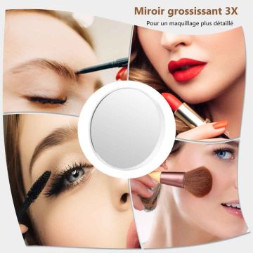 JV11894WH cosmetic mirror, 18 LED lights, 3× magnification, 65 × 14 × 52.5 cm