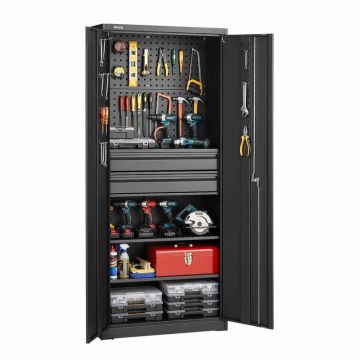 Шкаф для хранения VEVOR CB03, 2 дверцы, 2 ящика, 76 × 38 × 180 см
