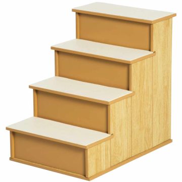Lemmikkiportaat, 4 porrasta, Ruskeat, 40 × 59 × 54,2 cm