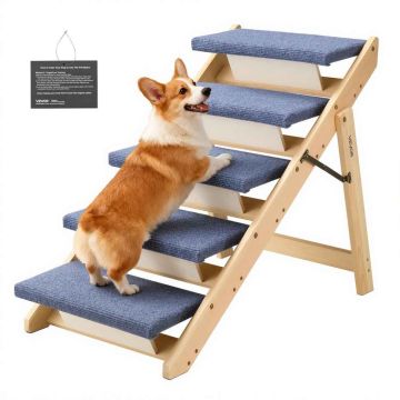 Lemmikkiportaat VEVOR ZD-25DOG07, 5 askelmaa, kokoontaitettavat, 78 × 66 × 47 cm