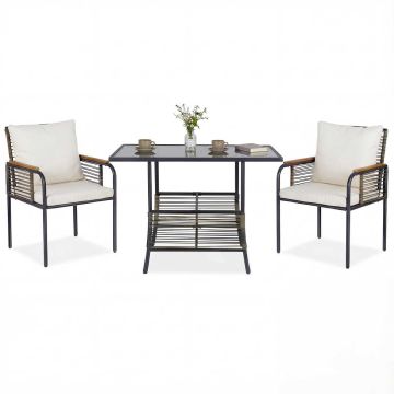 Outdoor furniture set, 3-piece, 104 × 71 × 66 cm
