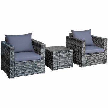 Outdoor furniture set, 3 pieces, Grey