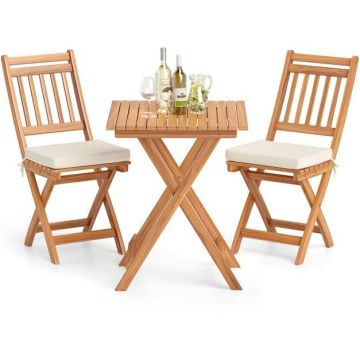 Outdoor bistro furniture set, 1 table and 2 chairs