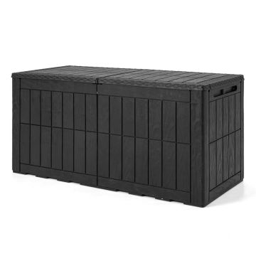 Outdoor Storage Bin, 120 Gallon, Black, 52 × 24 × 25 inches