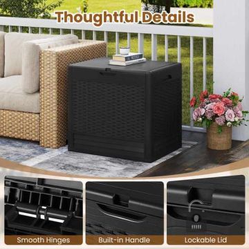 Outdoor storage box, 96 l, Black, 58 × 43.5 × 53 cm