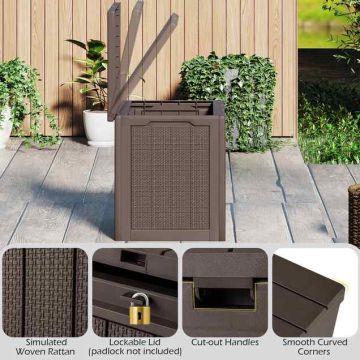 Outdoor storage box, 96 l, Brown, 56 × 50.5 × 41 cm
