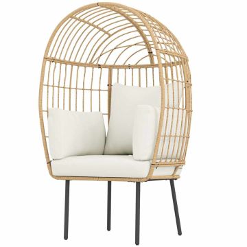 Ulkotilan nojatuoli, munankeltainen muoto, Beige, 95 × 80 × 155 cm