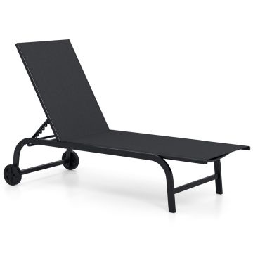 Outdoor lounger, 6 positions, 75–64.5 × 27 × 14–40 inches