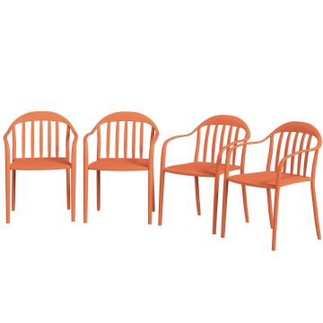 Ulkotuolit, 4 kpl, Punainen, 57 × 78 × 54 cm