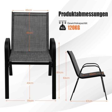 Set of 4 outdoor chairs, 55 × 67 × 83 cm