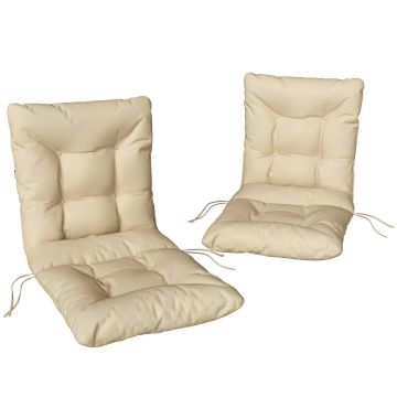 Ulkoistuintyynyt, 2 kpl, Beige, 120 × 50 × 8 cm
