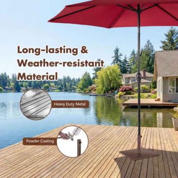 Outdoor umbrella base, 2 adapters, 4 supports, 50.8 × 50.8 × 33.02 cm