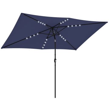 Aurinkovarjo, LED, kallistuva, Sininen, 289 × 198 × 248 cm