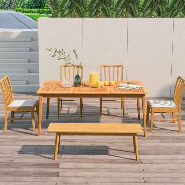 Outdoor table, 6-person, 170.18 × 76.2 × 88.9 cm