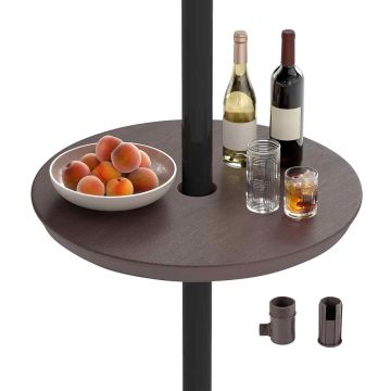 Outdoor table, adjustable, brown/white