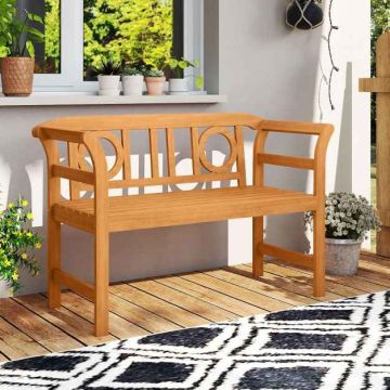 Outdoor bench, for two people with backrest and armrests, 119.38 × 50.8 × 78.74 cm