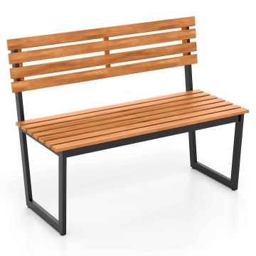 Outdoor bench, 2-seater, Black, 109.22 × 55.88 × 83.82 cm
