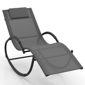 Outdoor rocking chair, Padded headrest, 162.56 × 62.23 × 86.36 cm