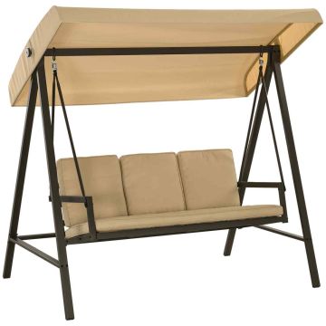 Ulkokeinu Outsunny 200x125x175cm., beige/tummanruskea